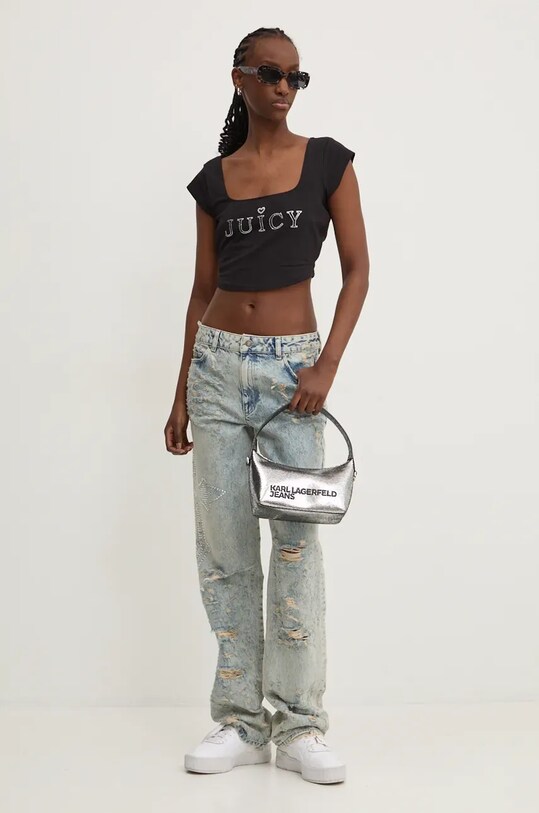 Футболка Juicy Couture REGAL SQUARE NECK CROPPED TEE JCBCT224831.101 чёрный AW24