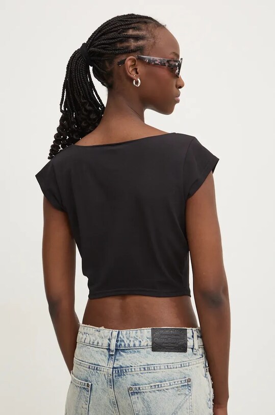 Одежда Футболка Juicy Couture REGAL SQUARE NECK CROPPED TEE JCBCT224831.101 чёрный
