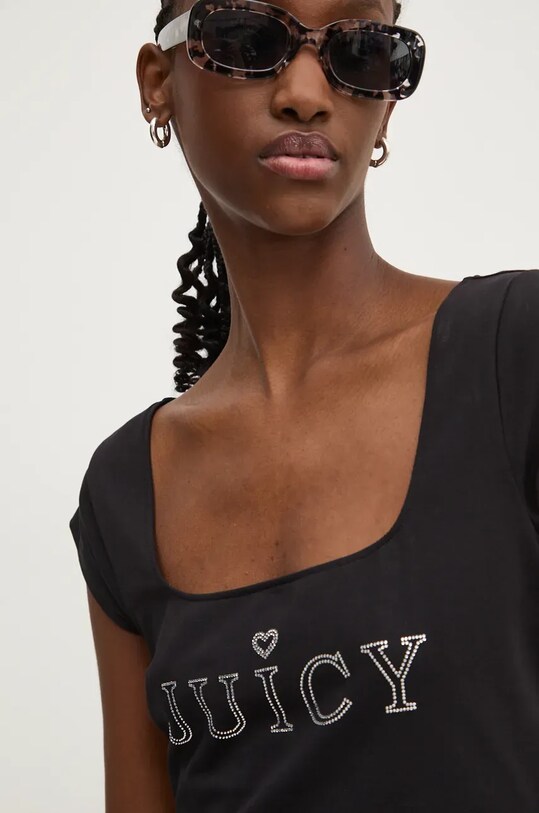 Футболка Juicy Couture REGAL SQUARE NECK CROPPED TEE чёрный JCBCT224831.101