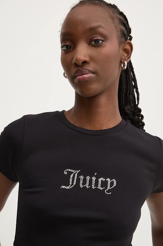 Μπλουζάκι Juicy Couture DOT RUCHED TEE μαύρο JCWCT24311.101