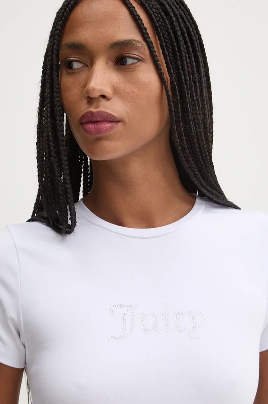 Juicy Couture t-shirt DOT RUCHED TEE biały JCWCT24311.117