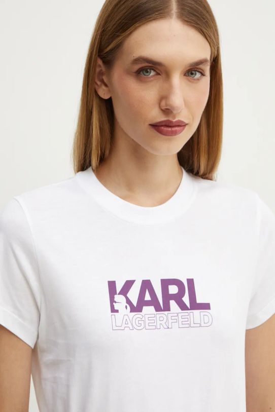 Karl Lagerfeld t-shirt bawełniany biały 24WW1703