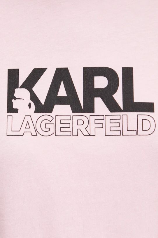 Бавовняна футболка Karl Lagerfeld 24WW1703 рожевий