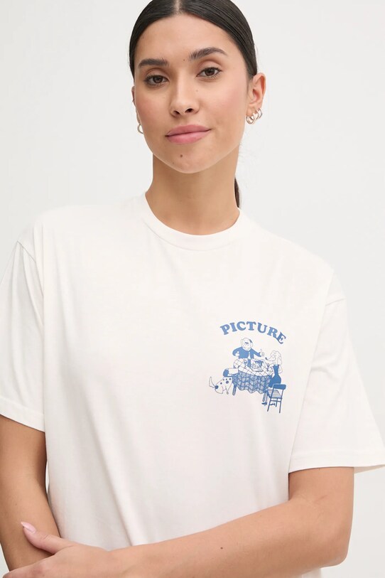 Хлопковая футболка Picture D&S Doggo relaxed бежевый WTS0554