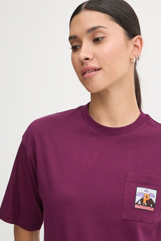 Bombažna kratka majica Picture Kiarra Pocket bordo WTS0581