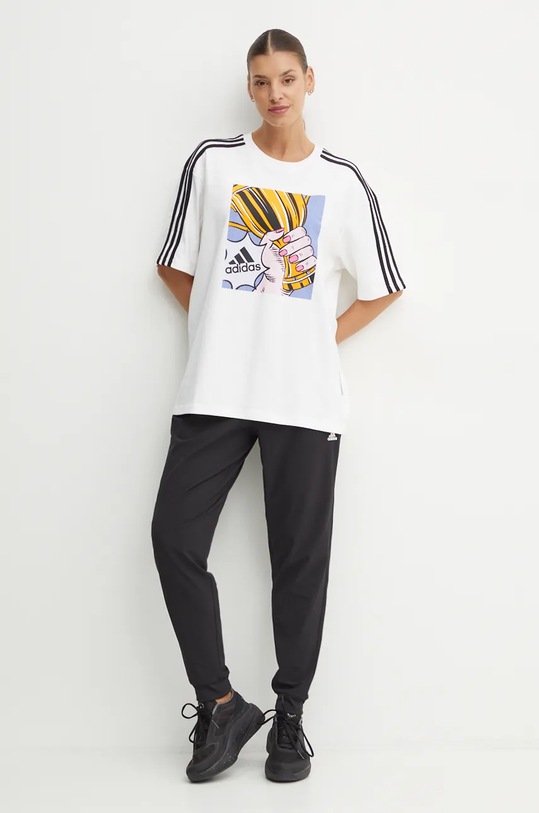 adidas tricou din bumbac IW2744 alb AW24