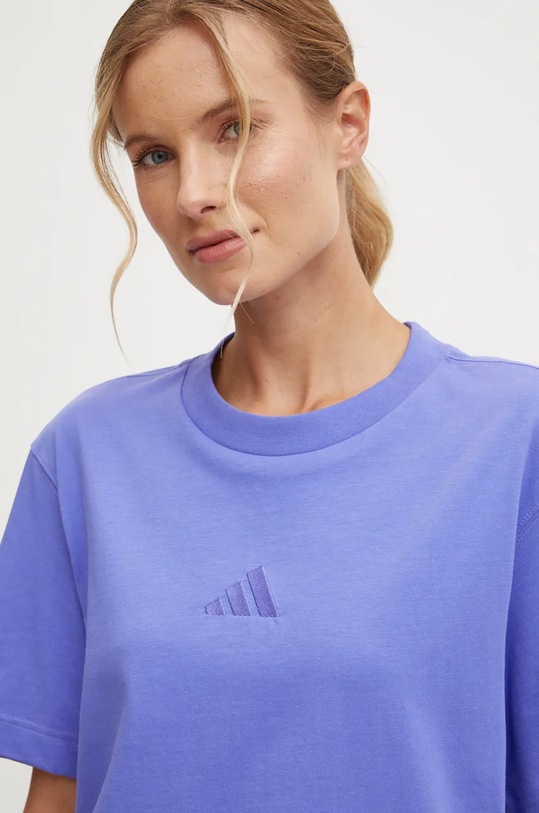 Хлопковая футболка adidas All SZN фиолетовой IY6791