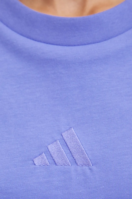 Хлопковая футболка adidas All SZN IY6791 фиолетовой