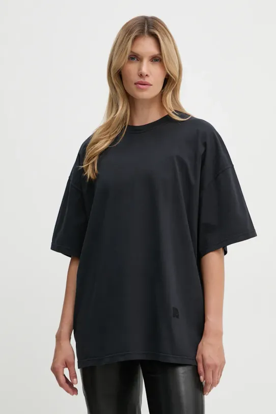 Nanushka t-shirt bawełniany WREN bawełna czarny NU24CRSH00499