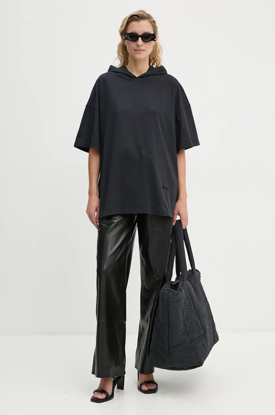 Бавовняна футболка Nanushka KACPER NU24PFSH03899 чорний AW24