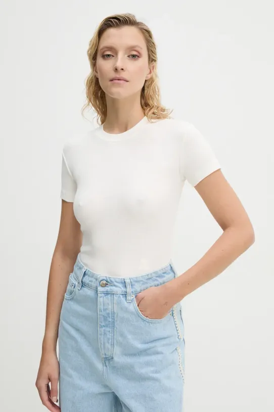 Majica kratkih rukava Nanushka AXTON bez uzorka bež NW24PFTP2490