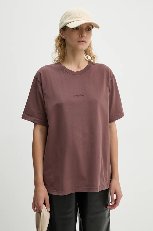 Pamučna majica Nanushka REECE pamuk smeđa NU24PFSH03578