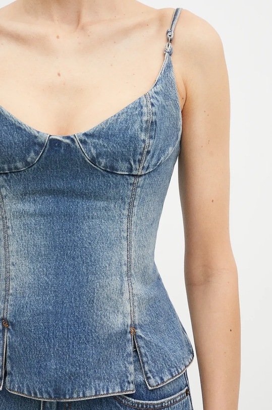 KSUBI denim blouse Athena Bustier Aged blue WFA24FT001