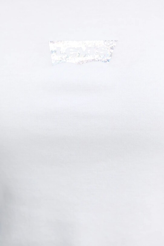 Bavlnené tričko s dlhým rukávom Levi's A8796 biela