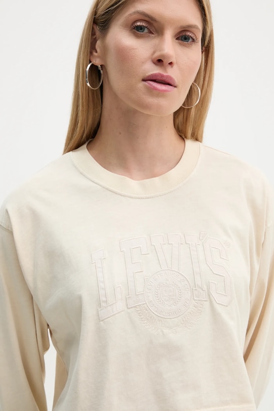 Levi's longsleeve din bumbac bej A9418