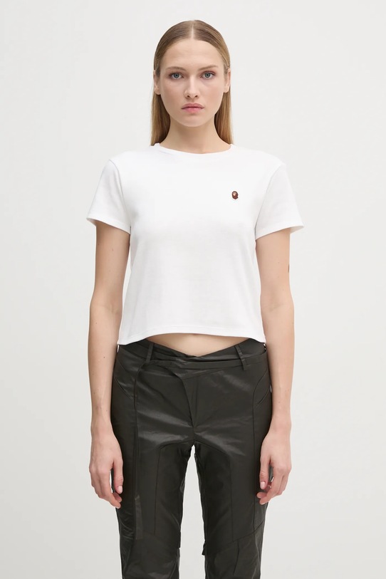 A Bathing Ape cotton t-shirt ONE POINT MINI TEE regular white 1K80209003