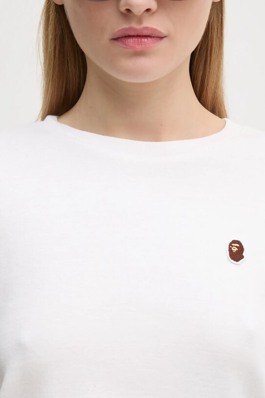 A Bathing Ape tricou din bumbac ONE POINT MINI TEE alb 1K80209003