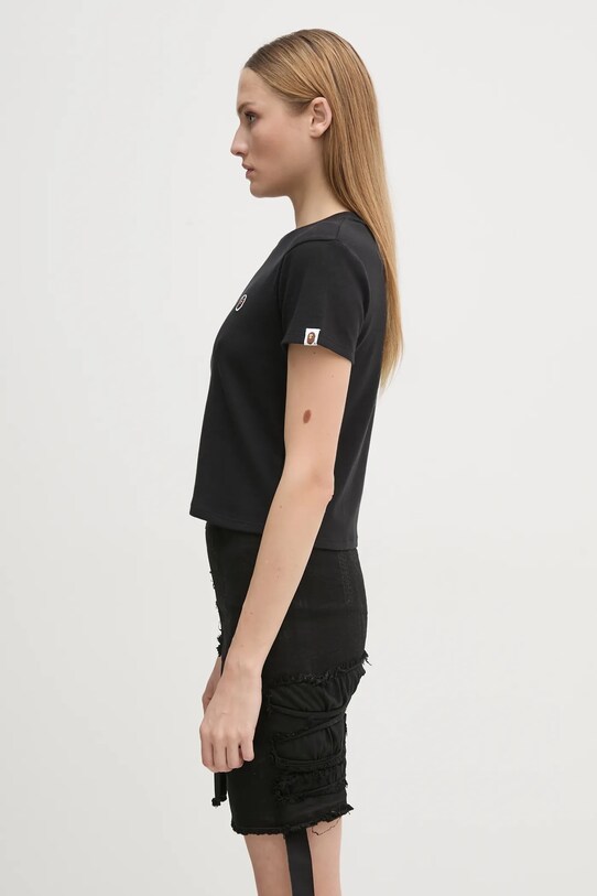 A Bathing Ape tricou din bumbac ONE POINT MINI TEE 1K80209003 negru AW24