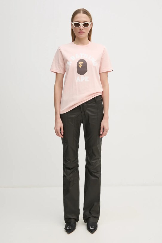 A Bathing Ape cotton t-shirt COLLEGE TEE 1K80210001 orange