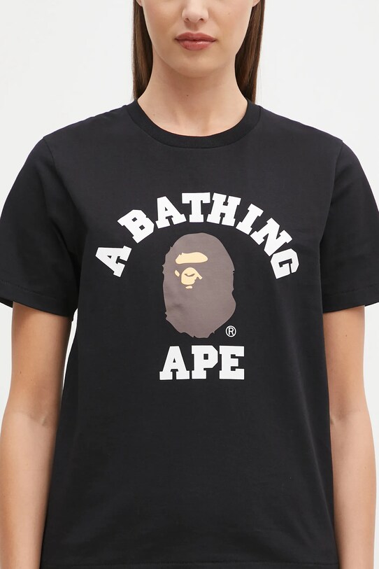 Bavlněné tričko A Bathing Ape COLLEGE TEE černá 1K80210001