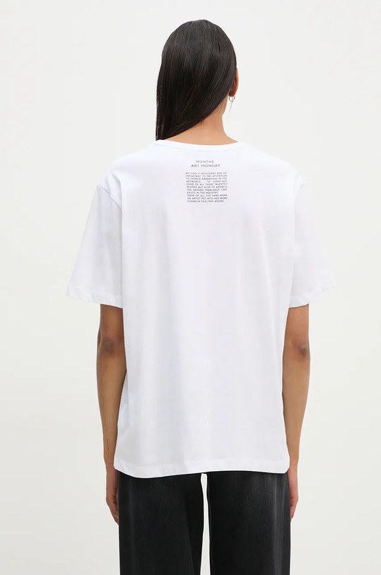 Odzież MUNTHE t-shirt bawełniany MIDI 1104.24160 biały