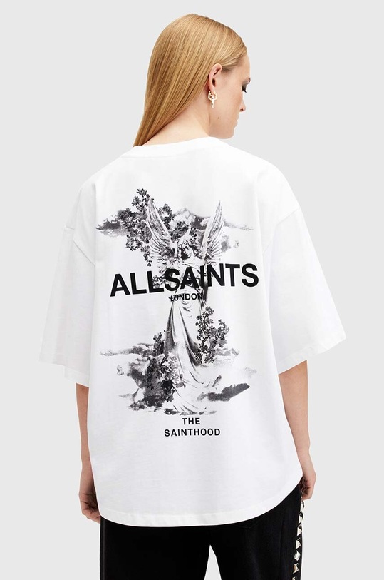 Хлопковая футболка AllSaints GUARDIAN AMELIE TEE W101JB белый AW24