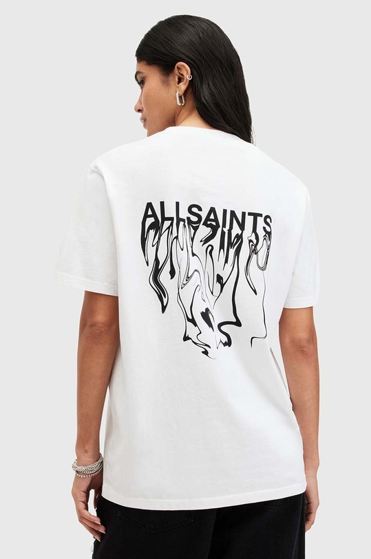 AllSaints tricou din bumbac INKSAINTS BF TEE W104JB alb AW24