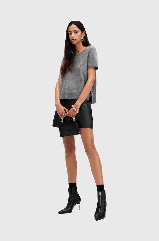 AllSaints maglietta di cashmere REBEL TEE W118KB grigio