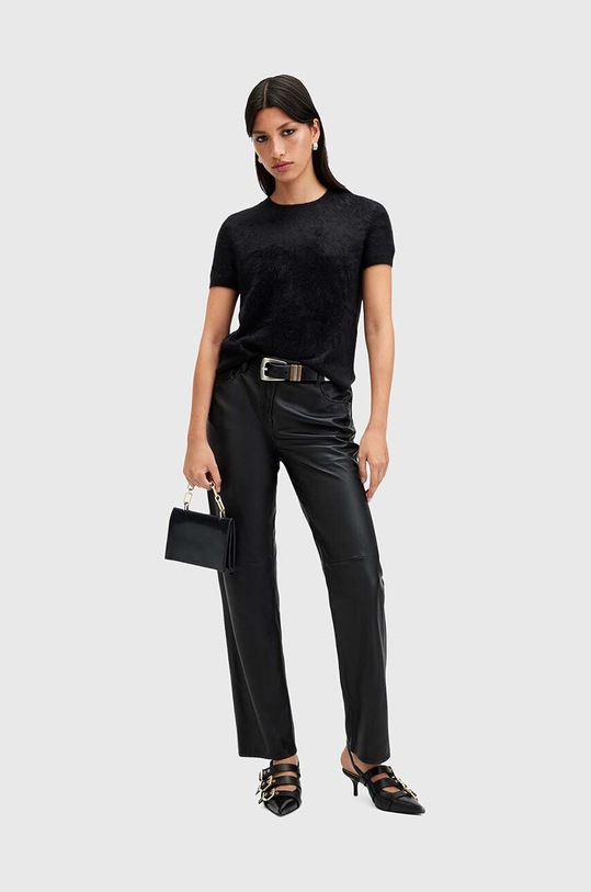 Vlněné tričko AllSaints REBEL TEE W118KB černá