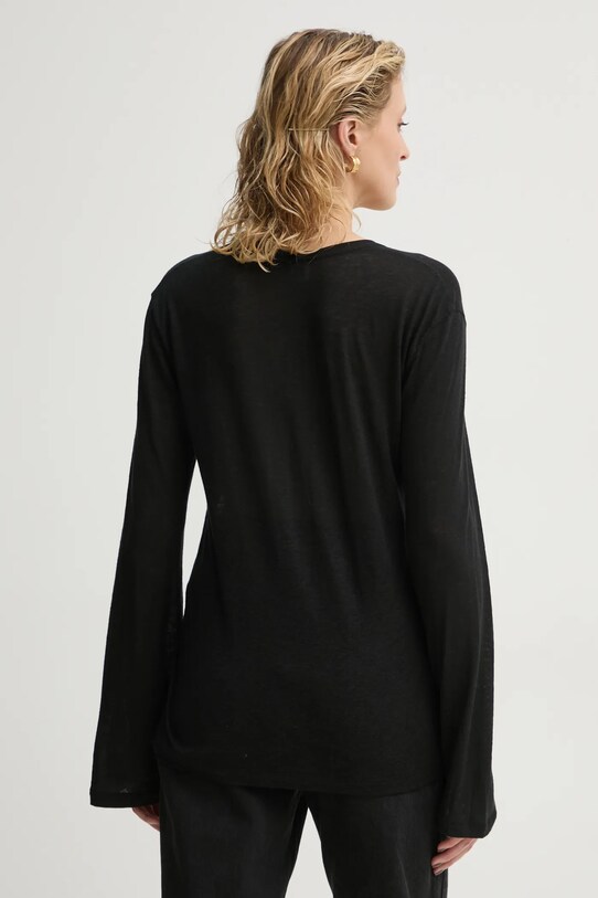 Одежда Лонгслив с примесью льна By Malene Birger AMALOU Q71621008Z чёрный