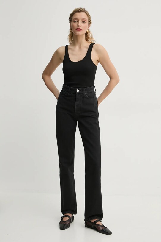 By Malene Birger top din bumbac ANISA Q71679010Z negru AW24