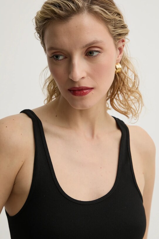 By Malene Birger top din bumbac ANISA negru Q71679010Z