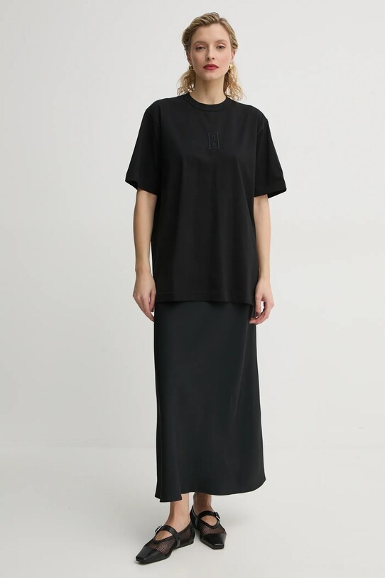 Бавовняна футболка By Malene Birger FAYEH. Q72365007Z чорний AW24