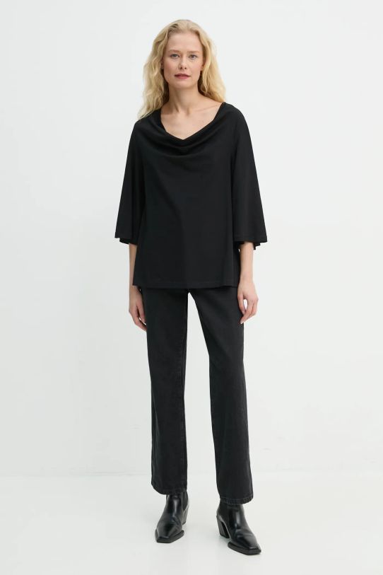 By Malene Birger t-shirt bawełniany BRYAR 102155 czarny SS25