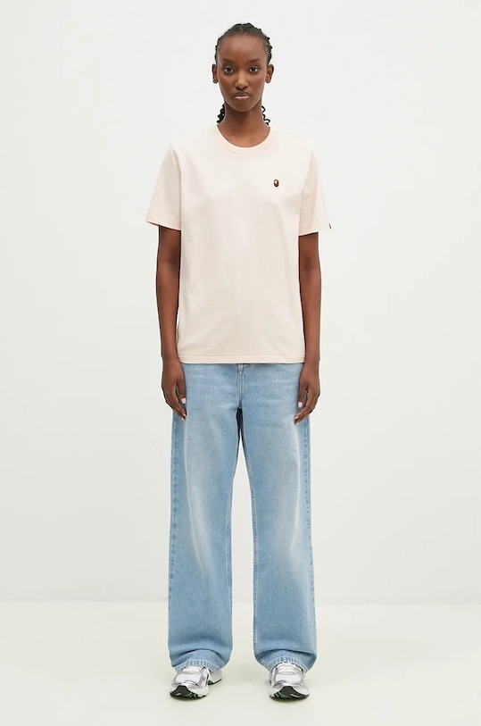 A Bathing Ape cotton t-shirt Ape Head One Point 1K80210004 orange