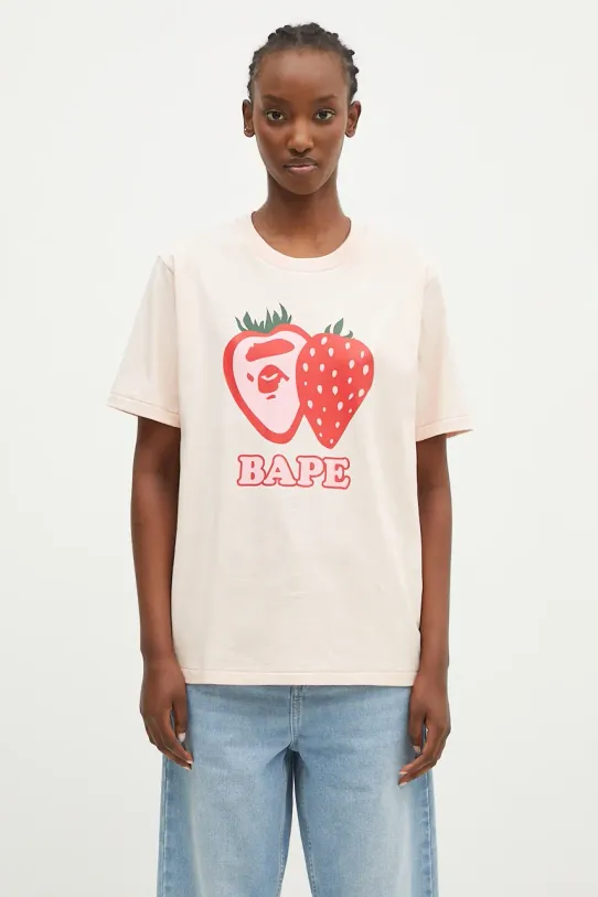 A Bathing Ape t-shirt in cotone Bape Strawberry regolare arancione 1K80210115