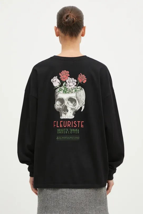 Хлопковый лонгслив Undercover C/S печать чёрный UC2D1892.1