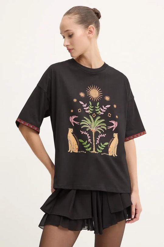 Бавовняна футболка Never Fully Dressed Running Wilder Tee бавовна чорний NFDTO1550