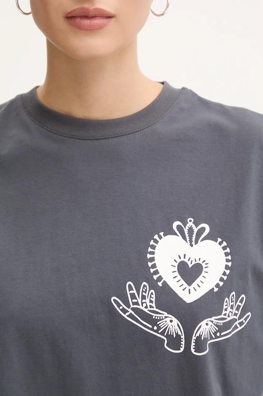 Never Fully Dressed tricou din bumbac Charcoal Midnight Romance Tee NFDTO1374 gri