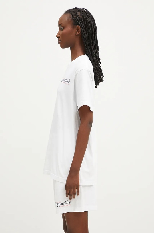 Sporty & Rich cotton t-shirt 94 Racquet Club TO042S406RW white AW24