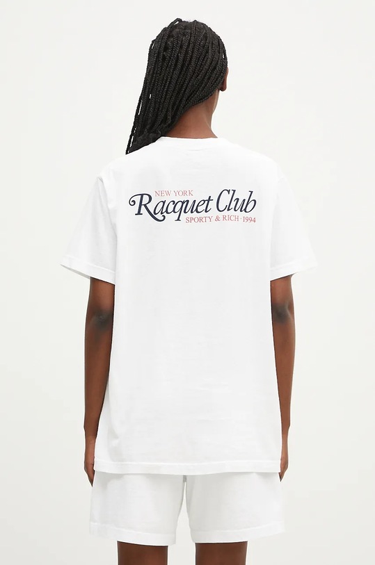 Clothing Sporty & Rich cotton t-shirt 94 Racquet Club TO042S406RW white