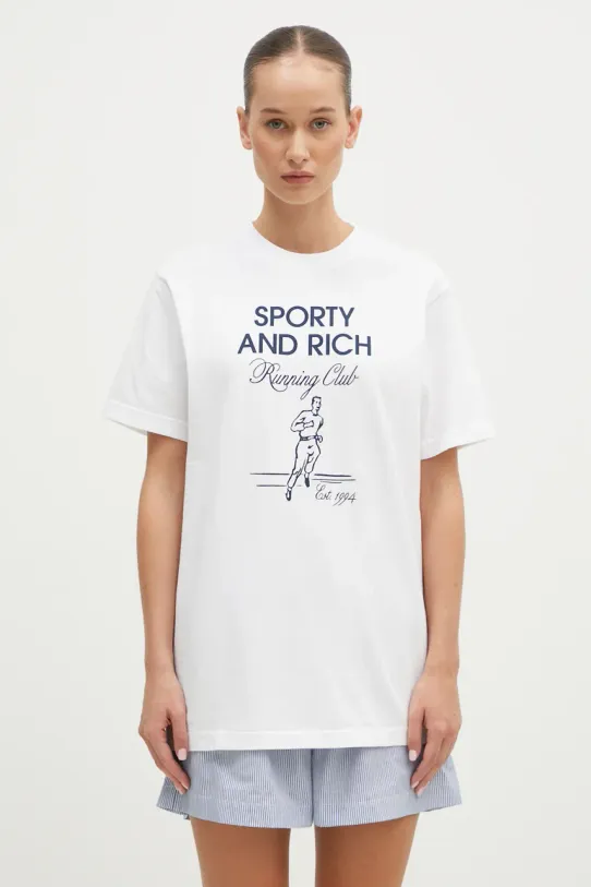 Sporty & Rich cotton t-shirt Running Man regular white TO042S409RW