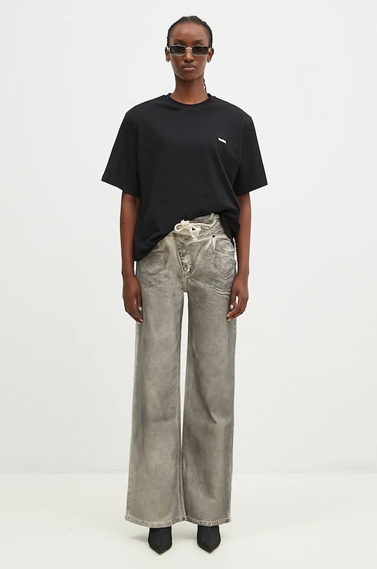 Rotate t-shirt in cotone Light Oversized 112880100 nero