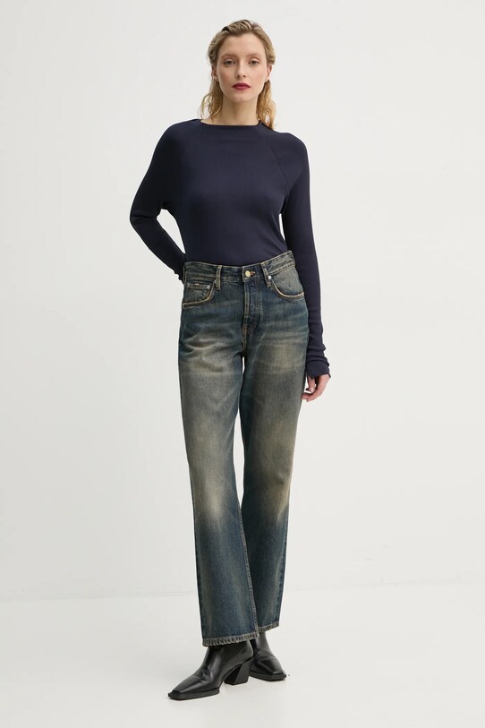 G-Star longsleeve din bumbac D26411.5268 bleumarin AW24