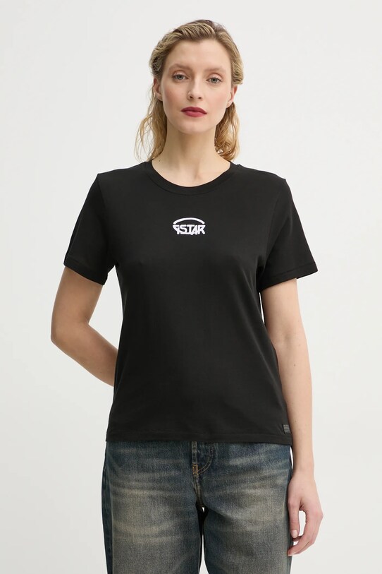 G-Star tricou din bumbac print negru D26417.C954