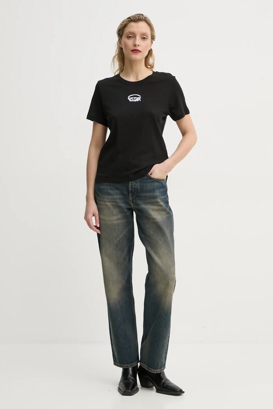 G-Star tricou din bumbac D26417.C954 negru AW24