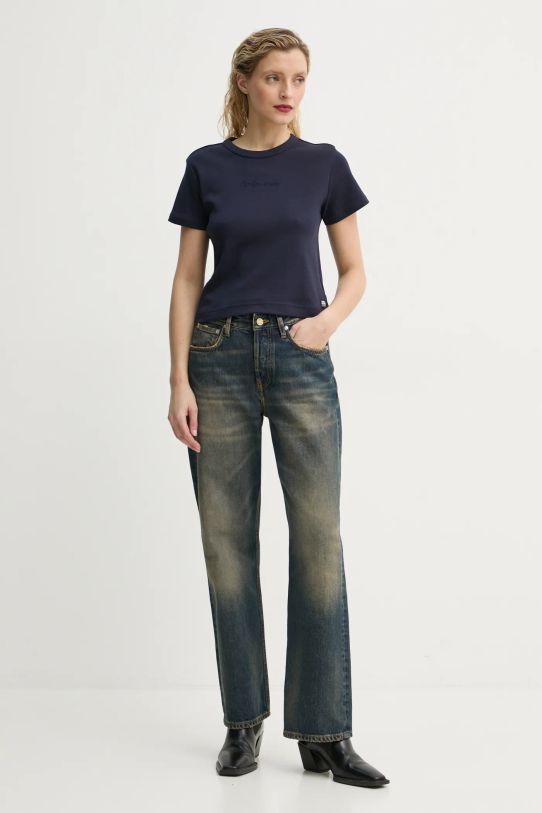 Памучна тениска G-Star Raw D26423.C812 тъмносин AW24