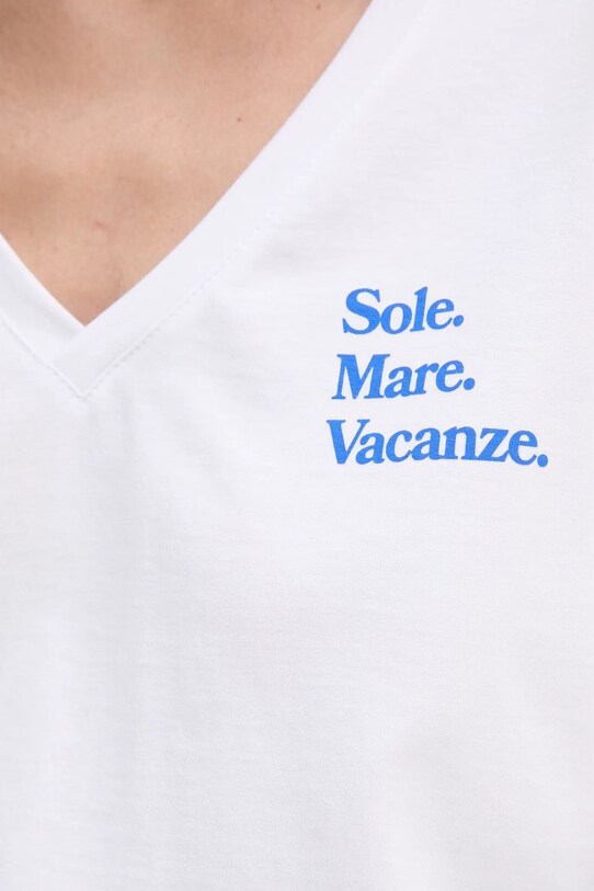 Памучна тениска Drivemebikini Sole Mare бял 2025.DRV.002.WHN