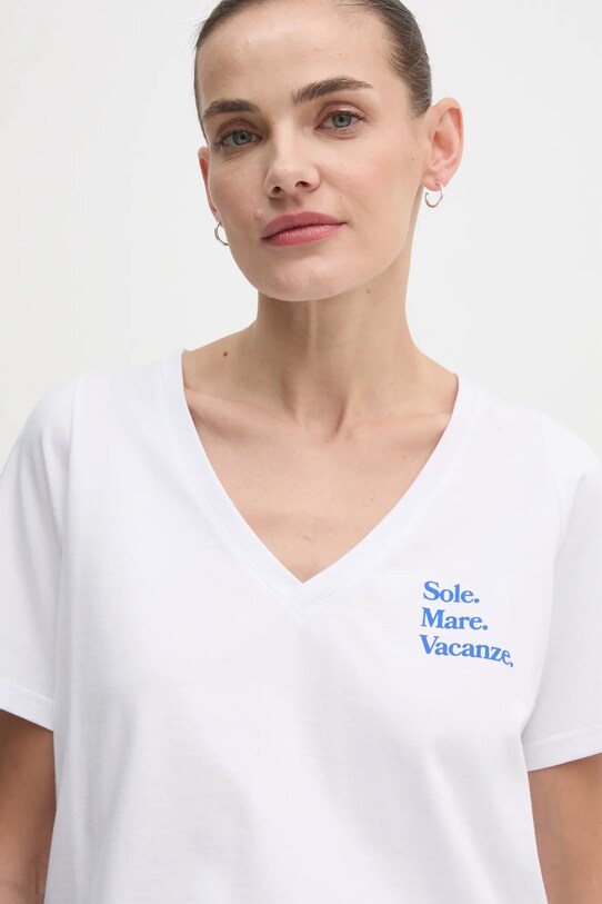 Памучна тениска Drivemebikini Sole Mare 2025.DRV.002.WHN бял