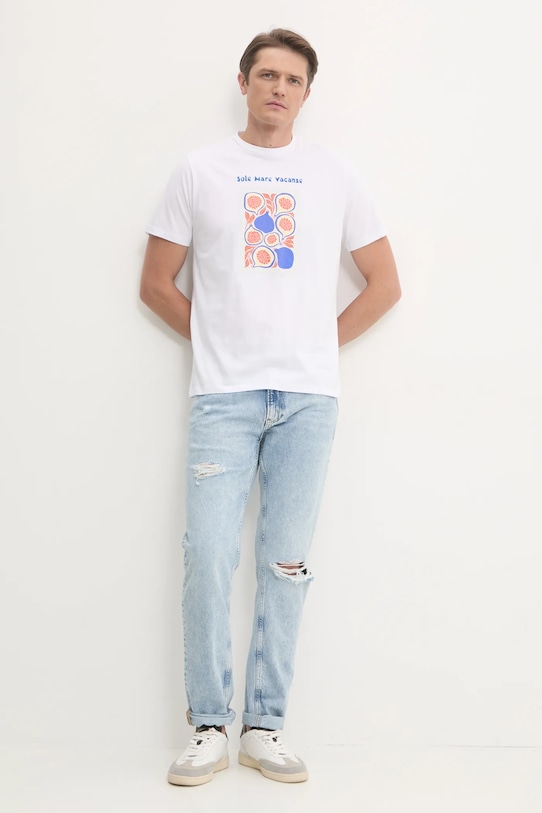 Хлопковая футболка Drivemebikini Sole Mare Vacanze белый 2025.DRV.003.WH